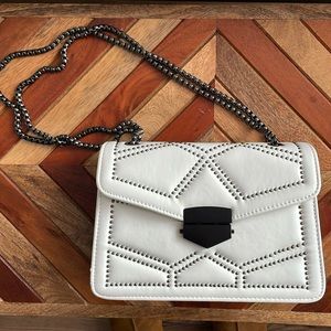 Black & white studded purse